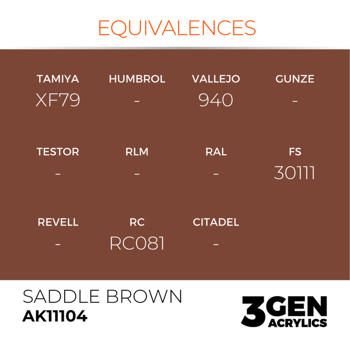 3GEN Acrylics: Saddle Brown (AK Interactive) (AK11104)
