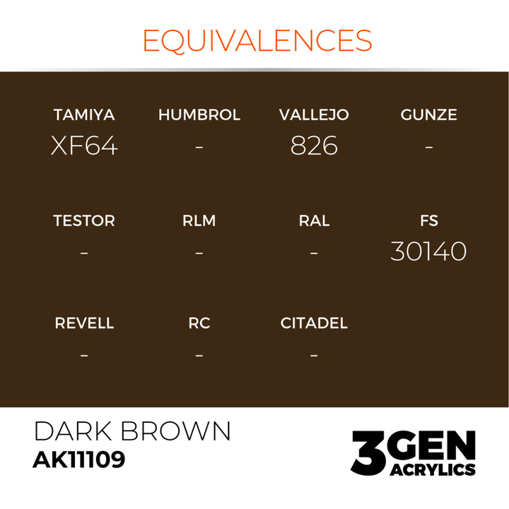 3GEN Acrylics: Dark Brown (AK Interactive) (AK11109)