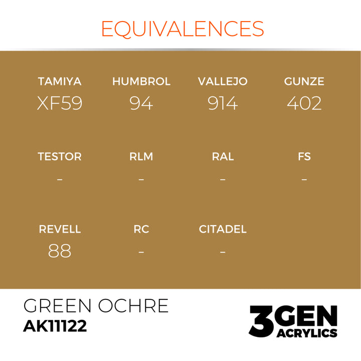 3GEN Acrylics: Green Ochre (AK Interactive) (AK11122)