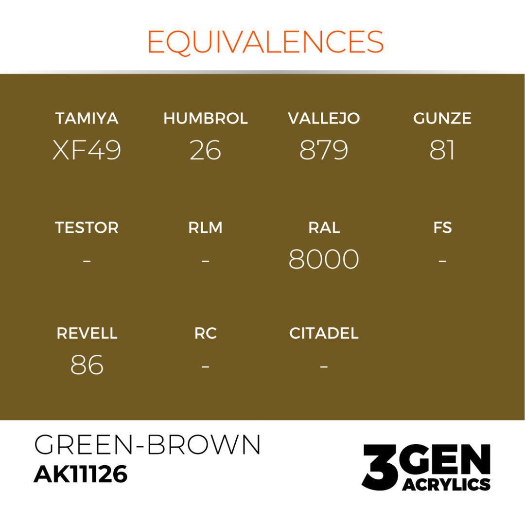 3GEN Acrylics: Green-brown (AK Interactive) (AK11126)