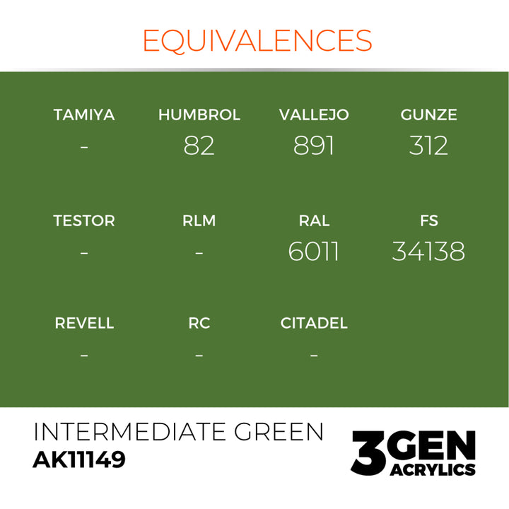 3GEN Acrylics: Intermediate Green (AK Interactive) (AK11149)