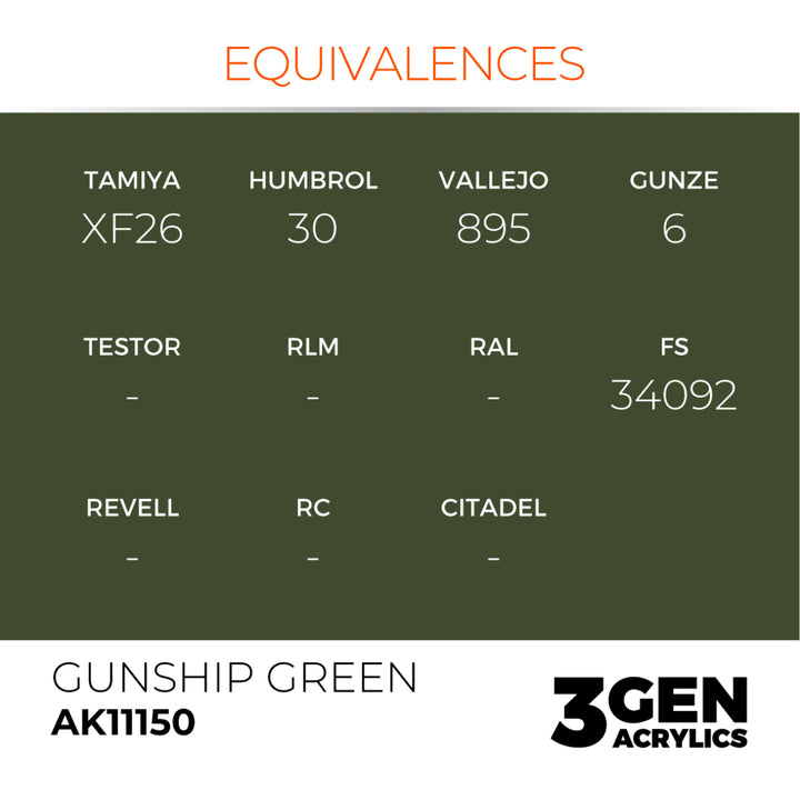 3GEN Acrylics: Gunship Green (AK Interactive) (AK11150)