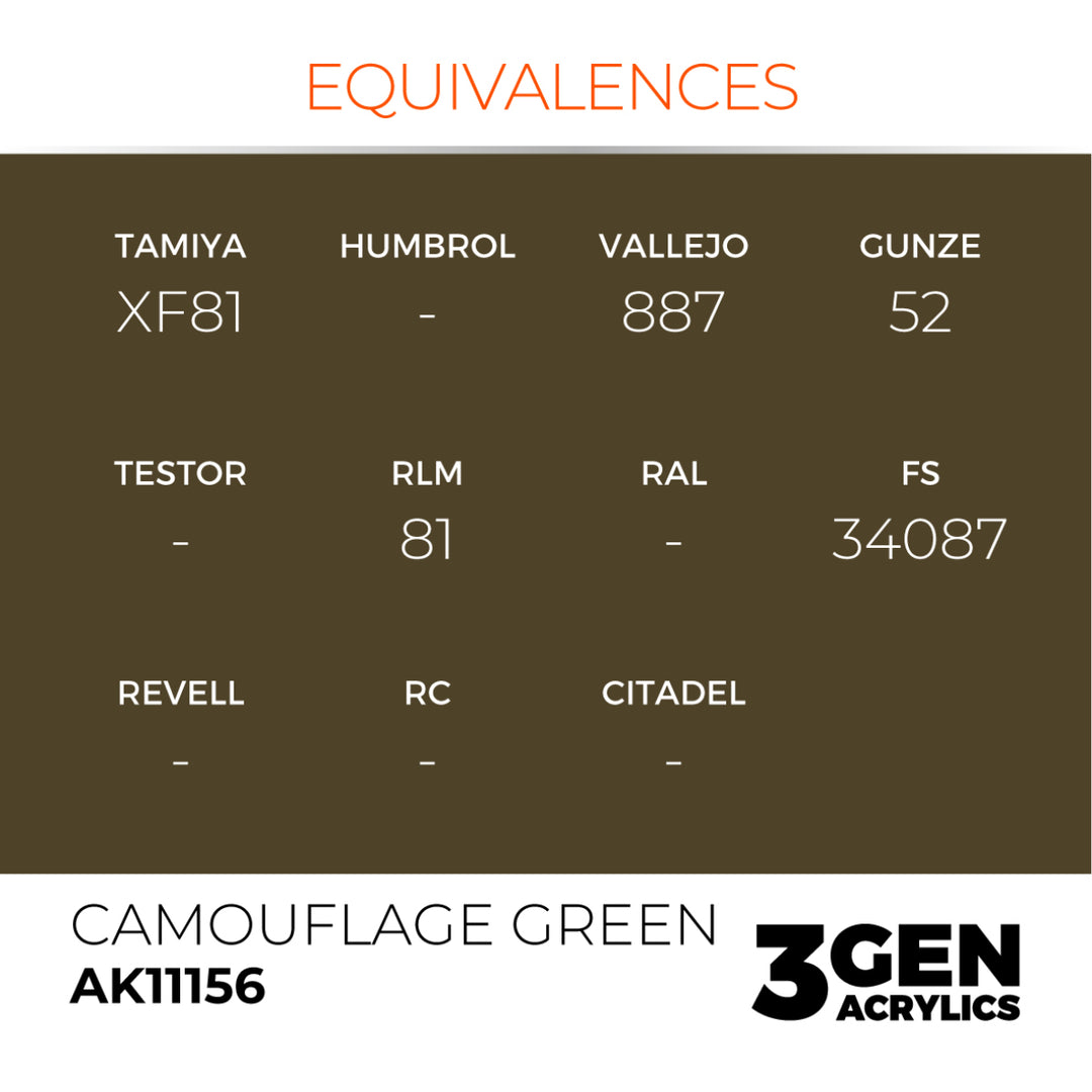 3GEN Acrylics: Camouflage Green (AK Interactive) (AK11156)