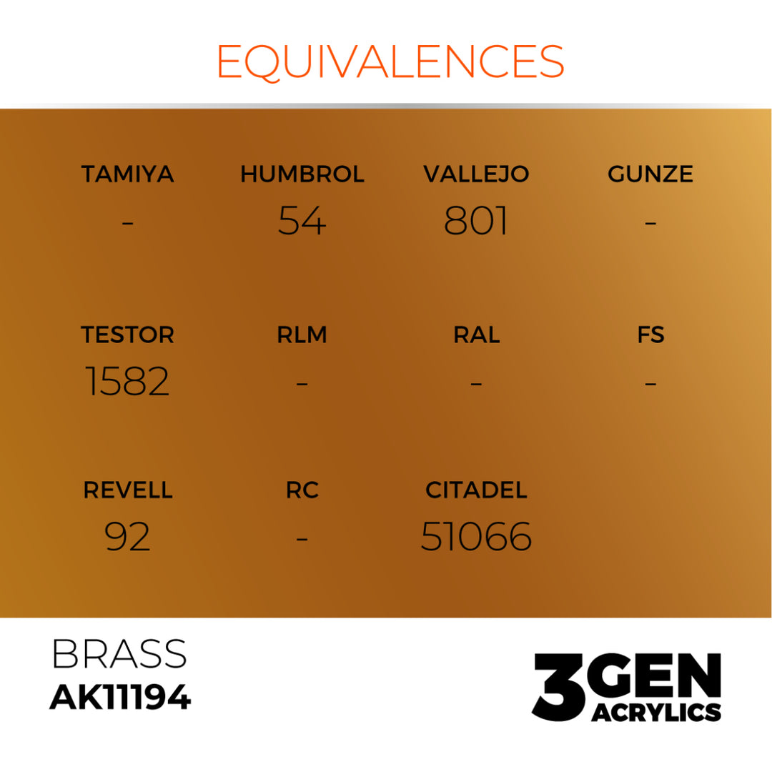3GEN Acrylics: Brass – Metallic (AK Interactive) (AK11194)