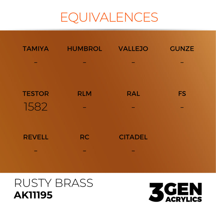 3GEN Acrylics: Rusty Brass – Metallic (AK Interactive) (AK11195)