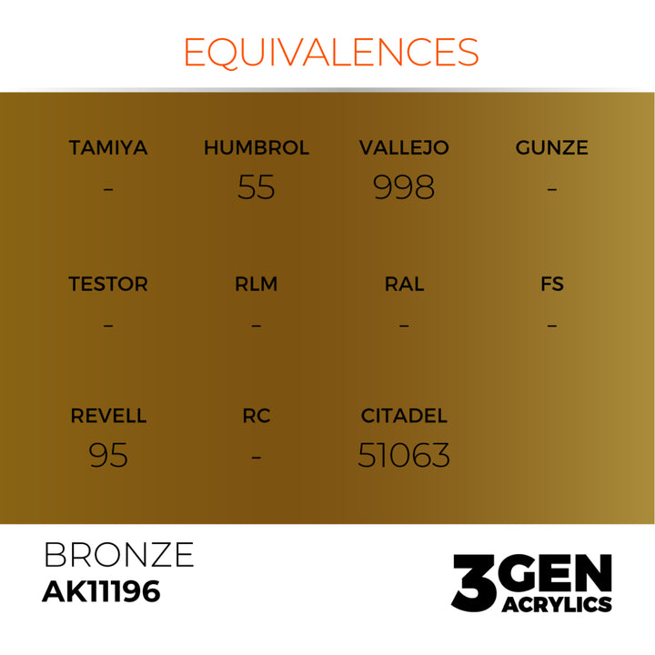 3GEN Acrylics: Bronze – Metallic (AK Interactive) (AK11196)