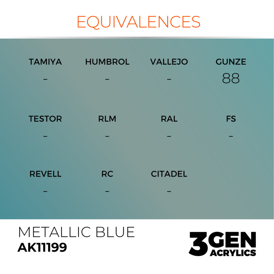 3GEN Acrylics: Metallic Blue – Metallic (AK Interactive) (AK11199)