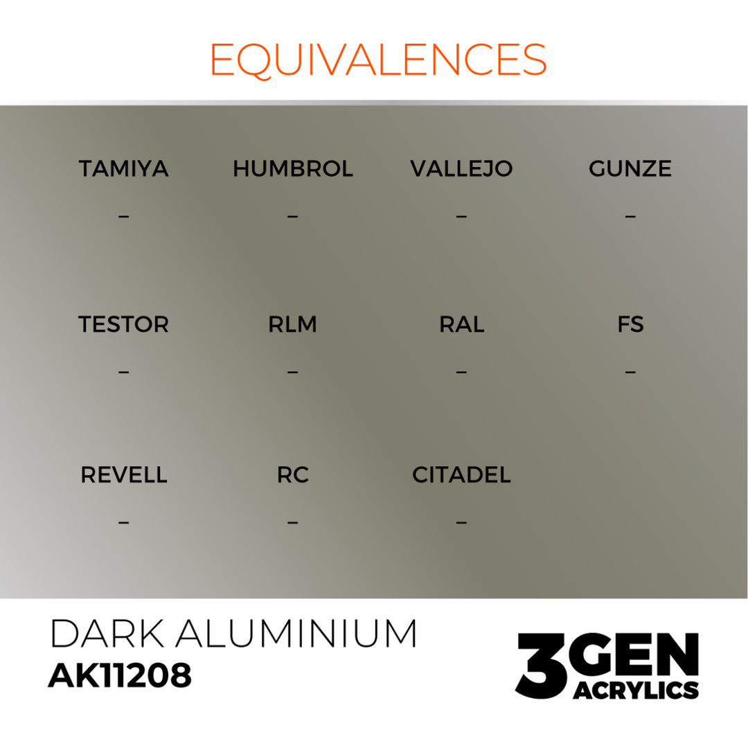 3GEN Acrylics: Dark Aluminium – Metallic (AK Interactive) (AK11208)