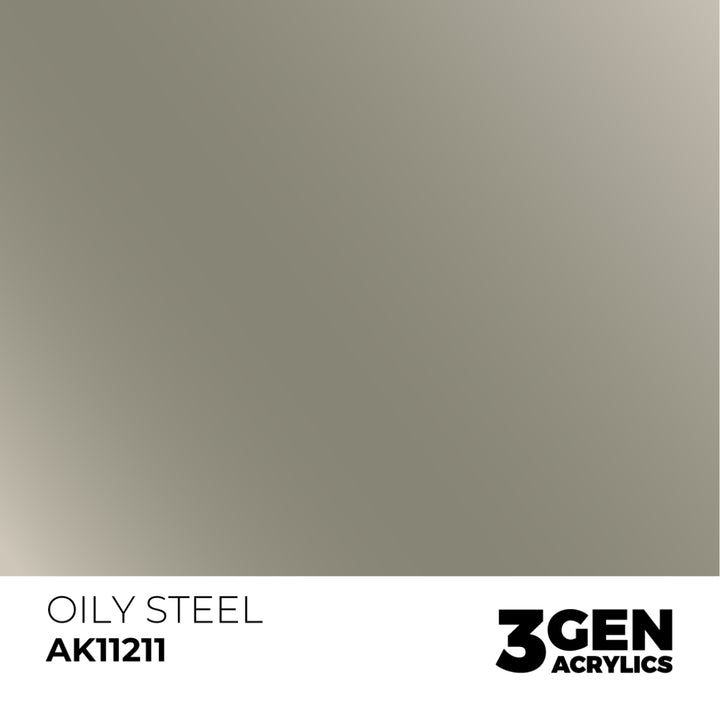 3GEN Acrylics: Oily Steel – Metallic (AK Interactive) (AK11211)