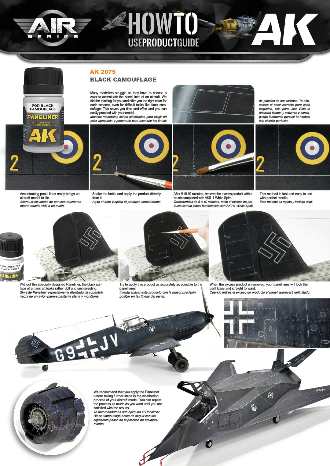 Paneliner: Black Camouflage (AK Interactive) (AK2075)