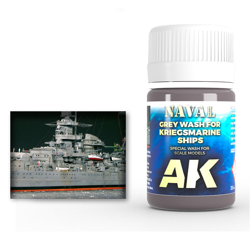 Enamel: Naval Grey Wash for Kriegsmarine Ships (AK Interactive) (AK303)