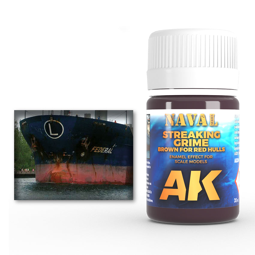 Enamel: Naval Streaking Grime, Brown for Red Hulls (AK Interactive) (AK304)