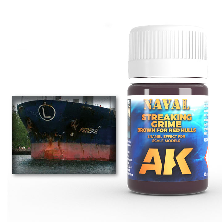 Enamel: Naval Streaking Grime, Brown for Red Hulls (AK Interactive) (AK304)