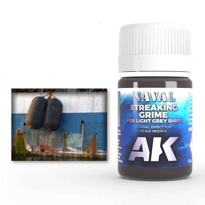 Enamel: Naval Streaking Grime for Light Grey Ships (AK Interactive) (AK305)