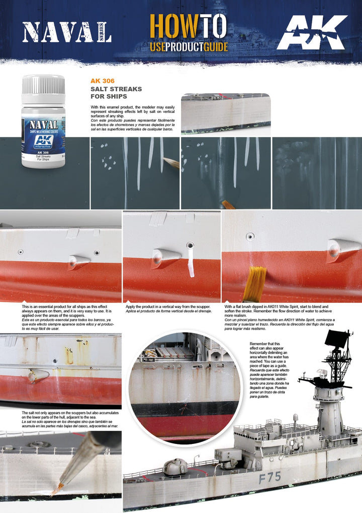 Enamel: Naval Salt Streaks for Ships (AK Interactive) (AK306)