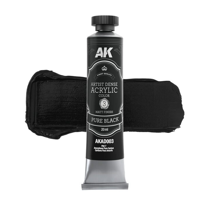 Black & White Color Set – Artistic Dense Acrylic Color (AK Interactive) (AKAD104)