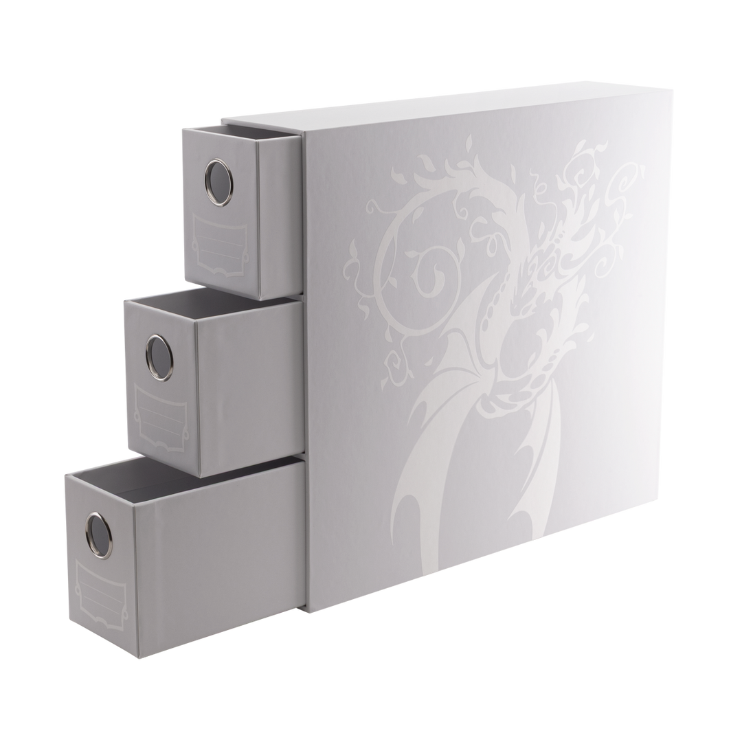 Dragon Shield Fortress - 3-Card Drawers Vertical - White (AT-33703)