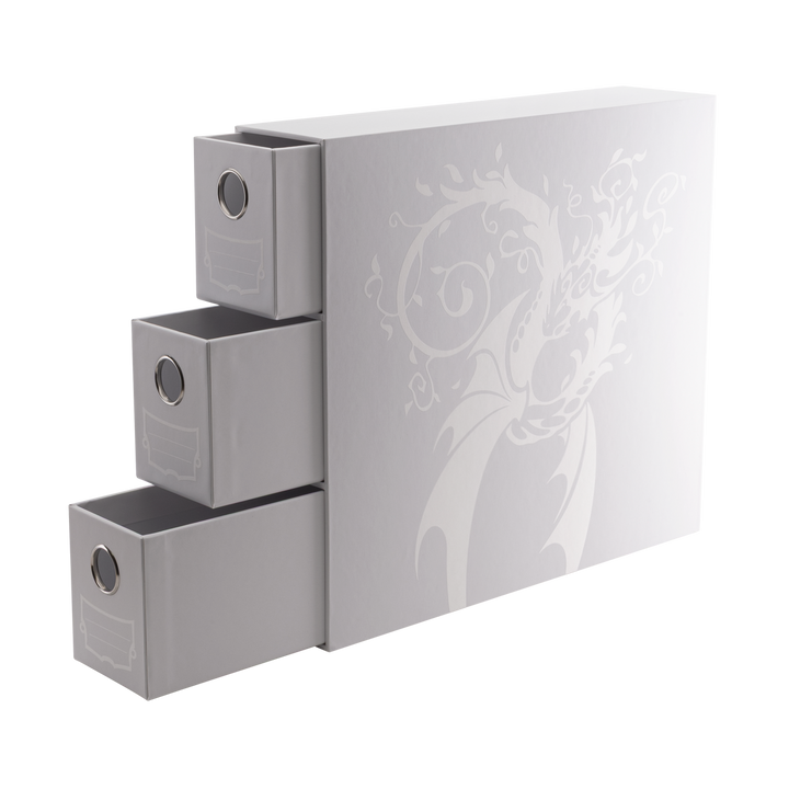 Dragon Shield Fortress - 3-Card Drawers Vertical - White (AT-33703)