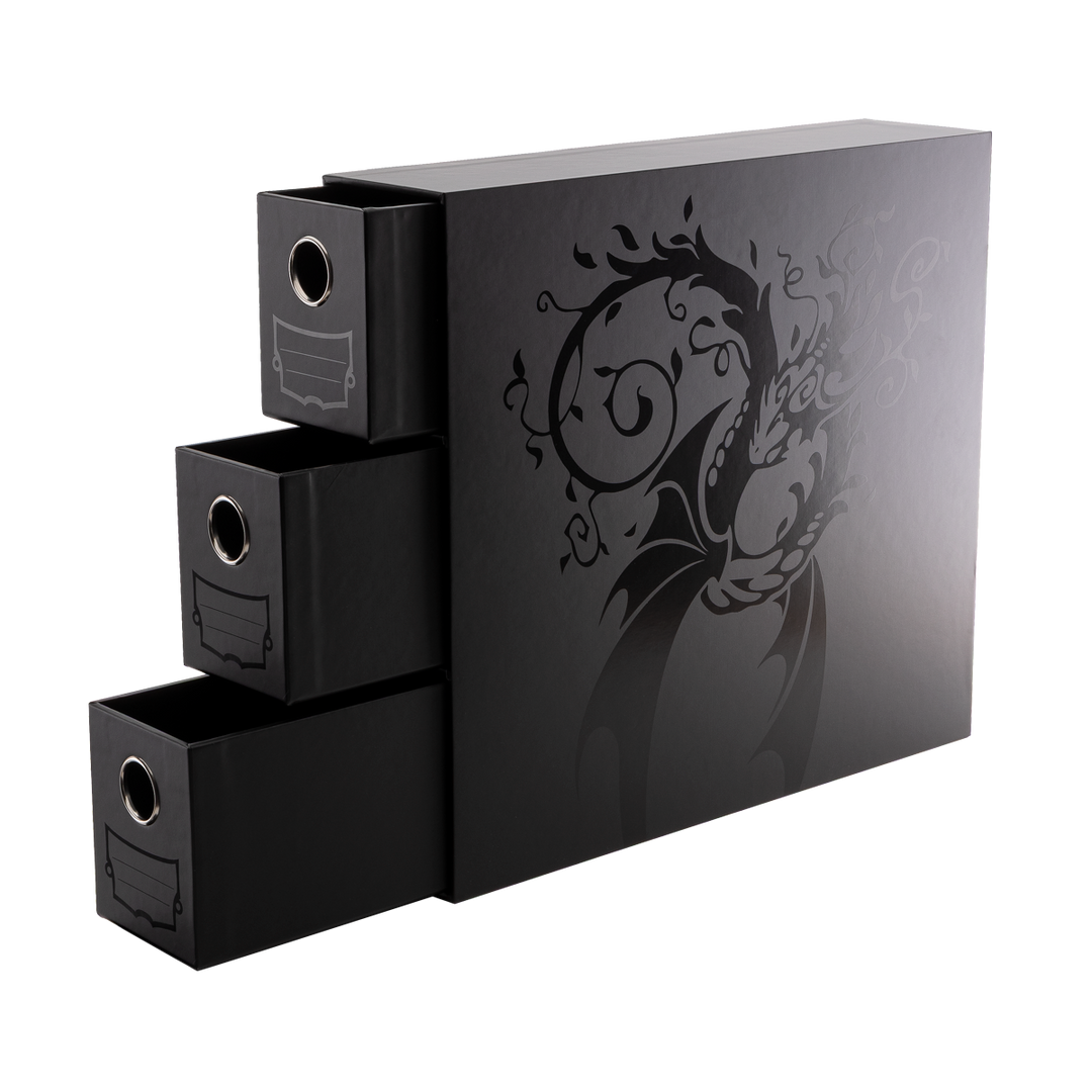 Dragon Shield Fortress - 3-Card Drawers Vertical - Black (AT-33707)