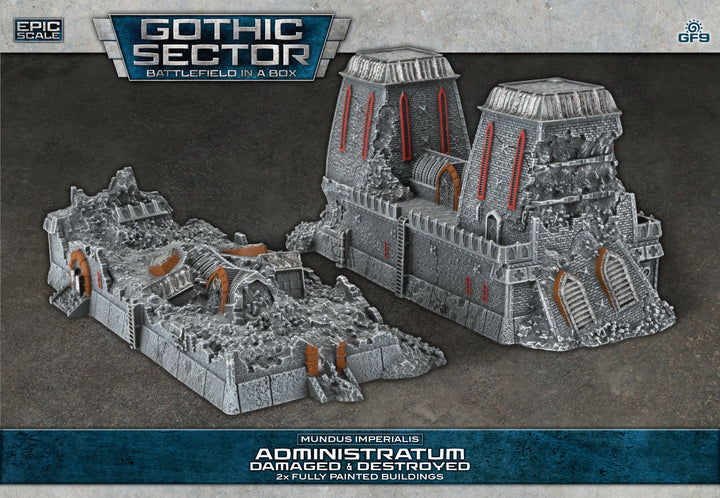 Battlefield in a Box: Mundus Imperialis - Administratum (Damaged & Destroyed x2) (BB681)