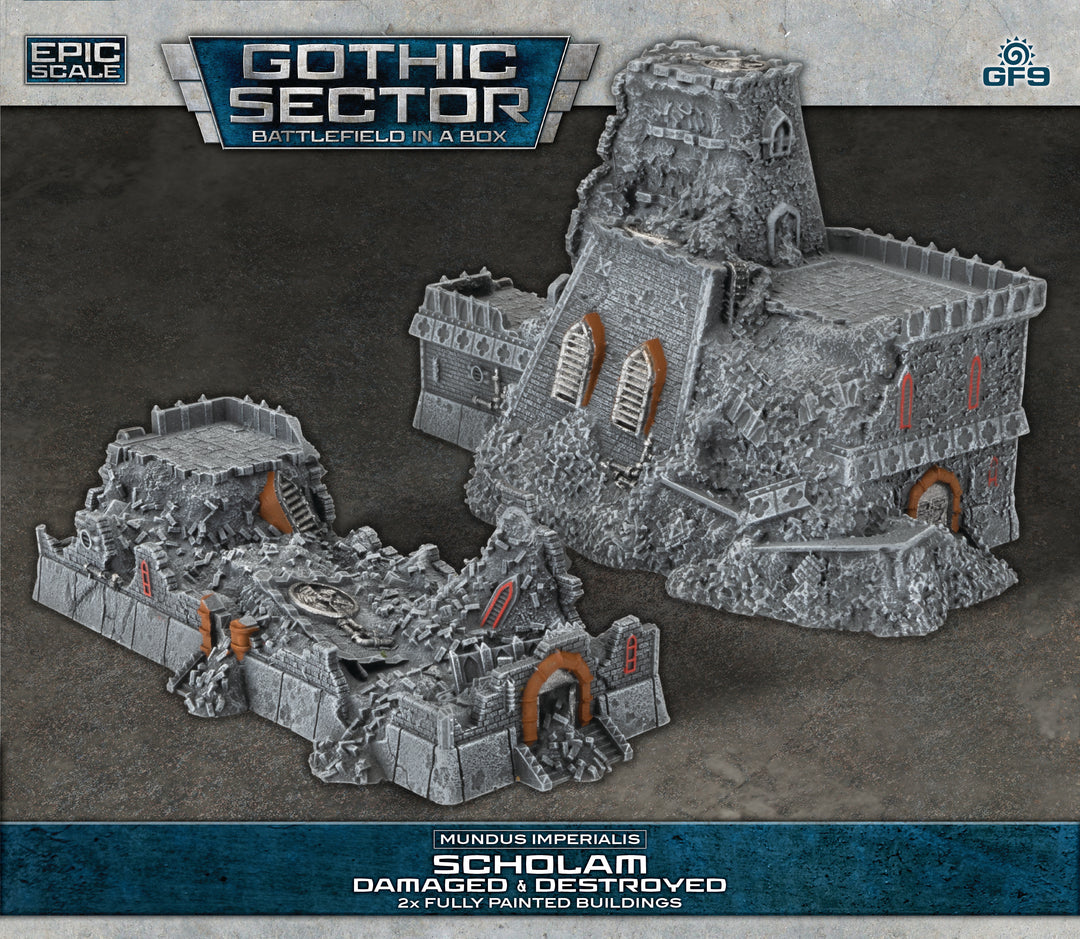 Battlefield in a Box: Mundus Imperialis - Scholam (Damaged & Destroyed x2) (BB682)