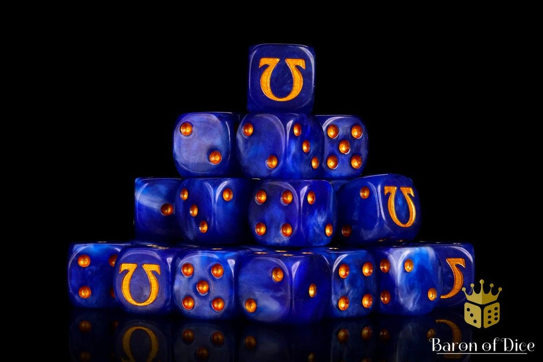 Omega Ancient Gold Dice Set (Round) - Baron of Dice