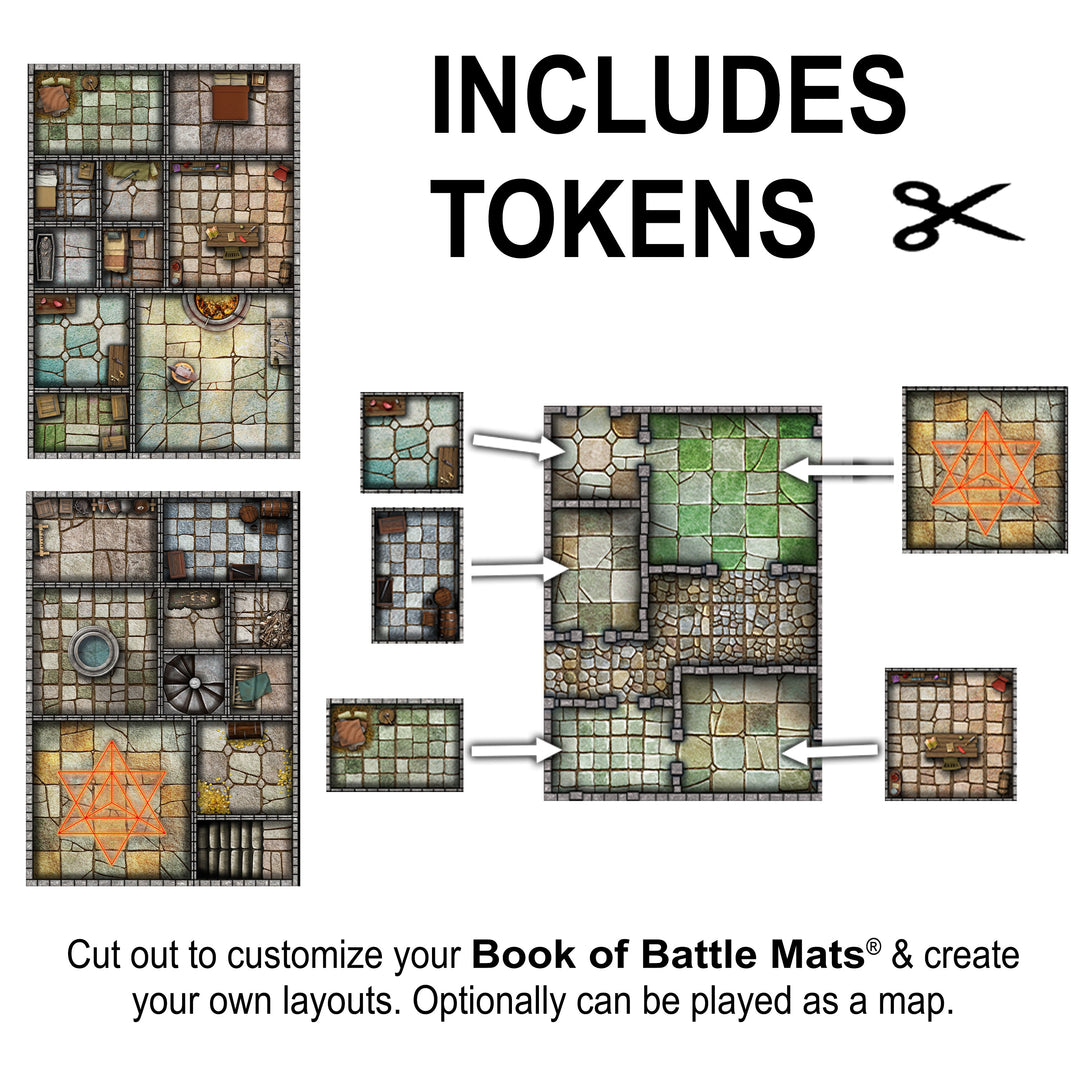 Big Book of Battle Mats - Cells & Shrines 12x9"