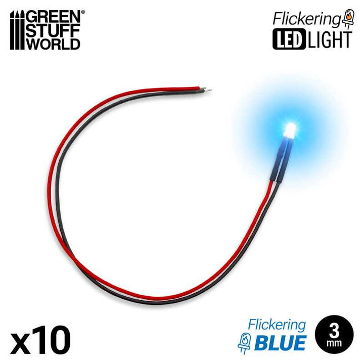 Blue Flickering LED Lights 3mm (Green Stuff World)