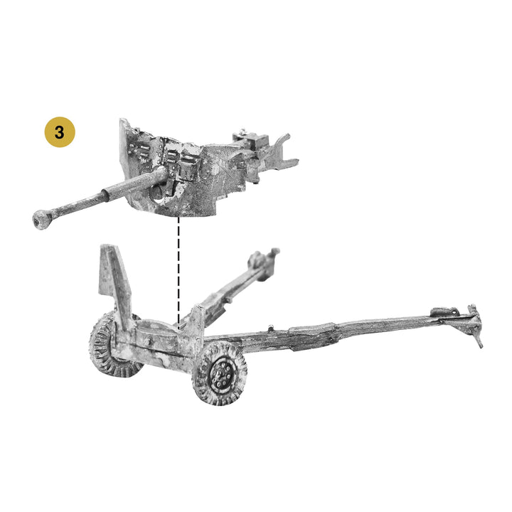 Bolt Action: 6 pdr anti-tank gun with British infantry (winter) crew