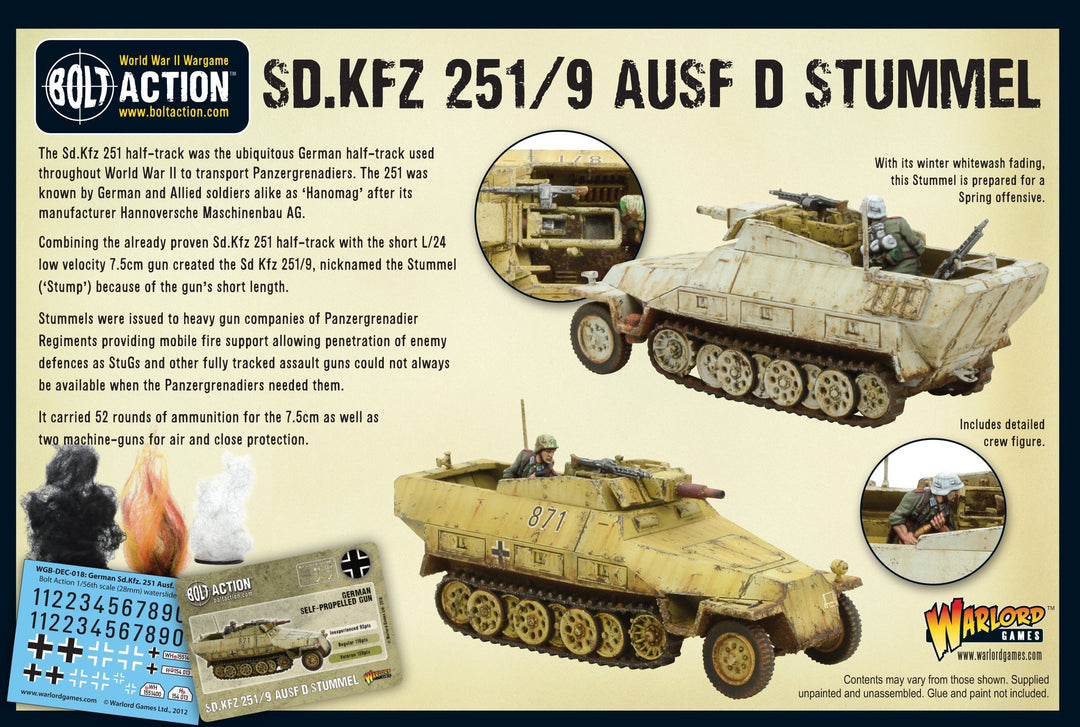Bolt Action: Sd.Kfz 251/9 Ausf D (Stummel) half-track