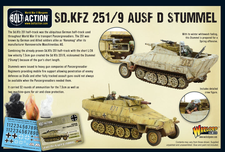 Bolt Action: Sd.Kfz 251/9 Ausf D (Stummel) half-track