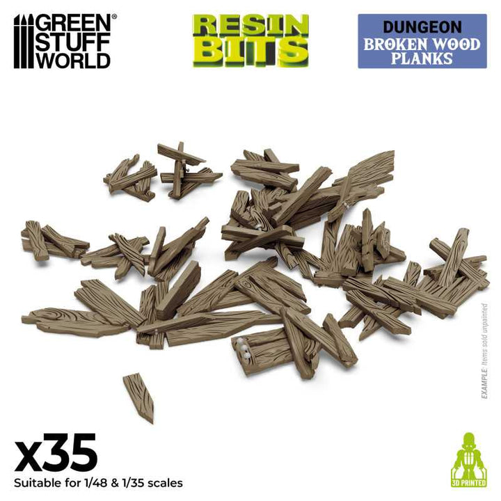 Broken Wood Planks 1:48-1:35 (Green Stuff World)