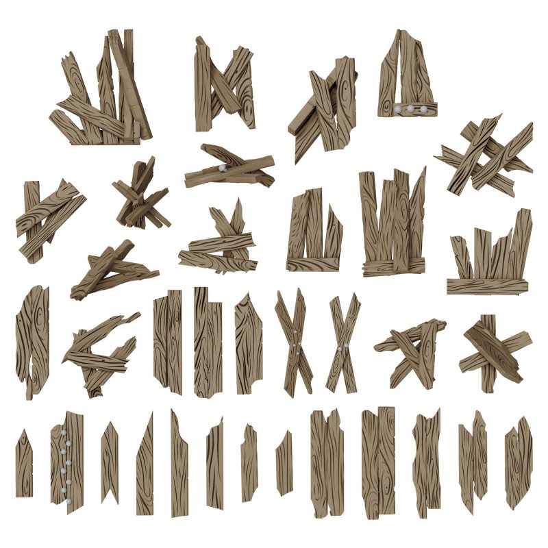 Broken Wood Planks 1:48-1:35 (Green Stuff World)