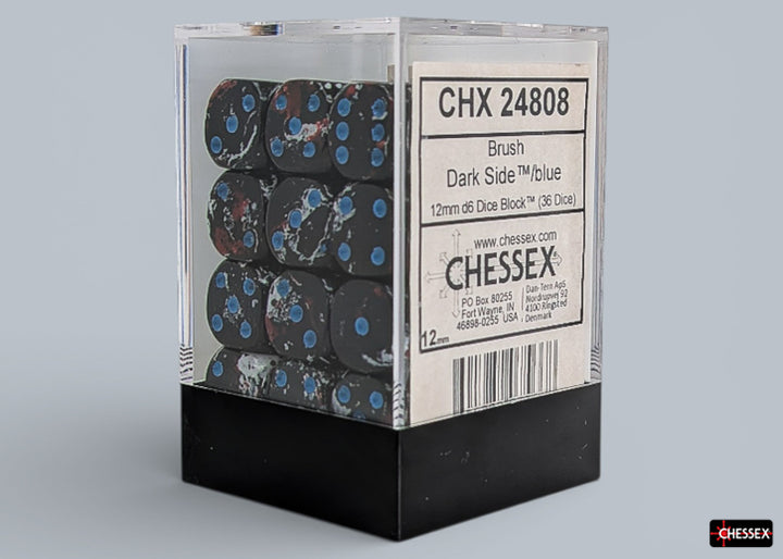 Brush Dark Side/blue 12mm d6 Dice Block (36 dice) (Chessex) (24808)