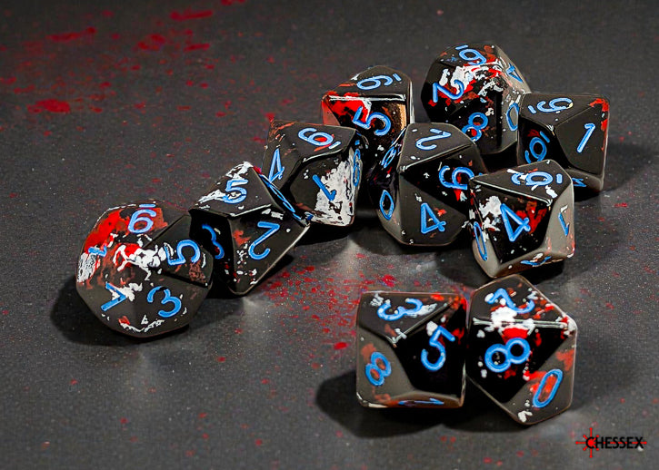 Brush Dark Side/blue Set of Ten d10s (Chessex) (24208)