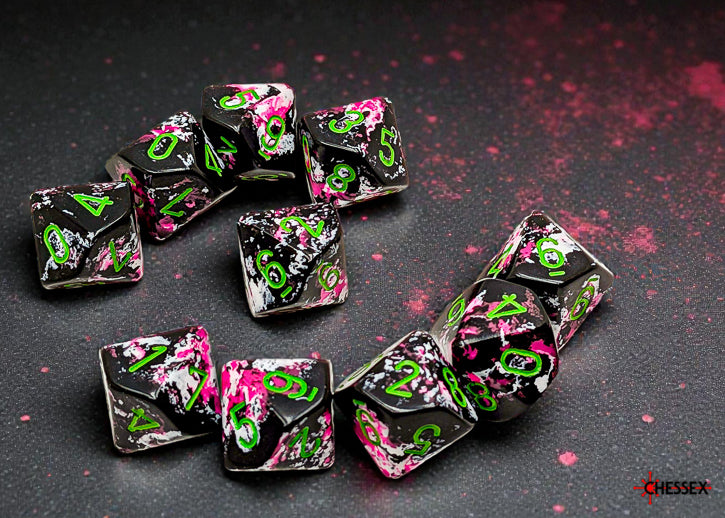 Brush Paintball/green Set of Ten d10s (Chessex) (24214)