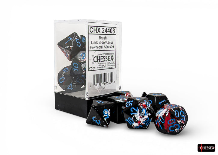 Brush Polyhedral Dark Side/blue 7-Die Set (Chessex) (24408)