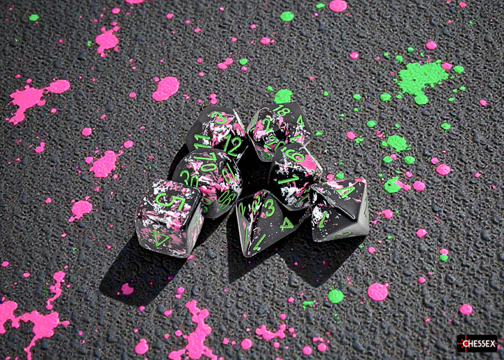Brush Polyhedral Paintball/green 7-Die Set (Chessex) (24414)