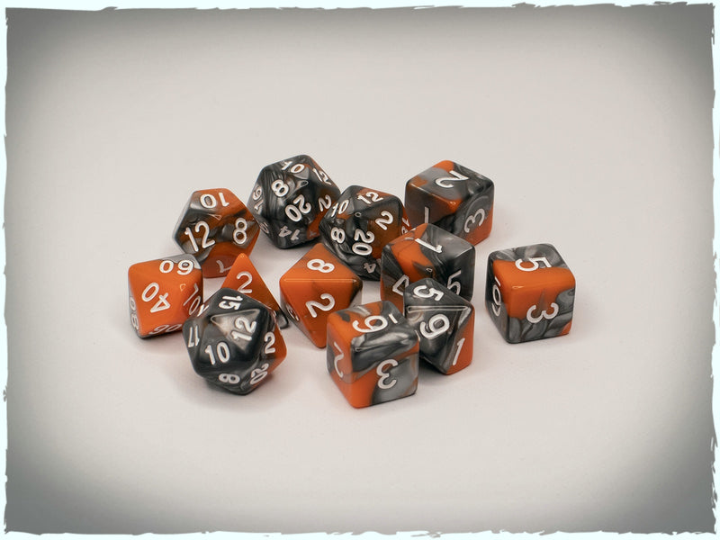 Napalm In The Morning polyhedral dice set, 12 pcs (Deep-Cut Studio)