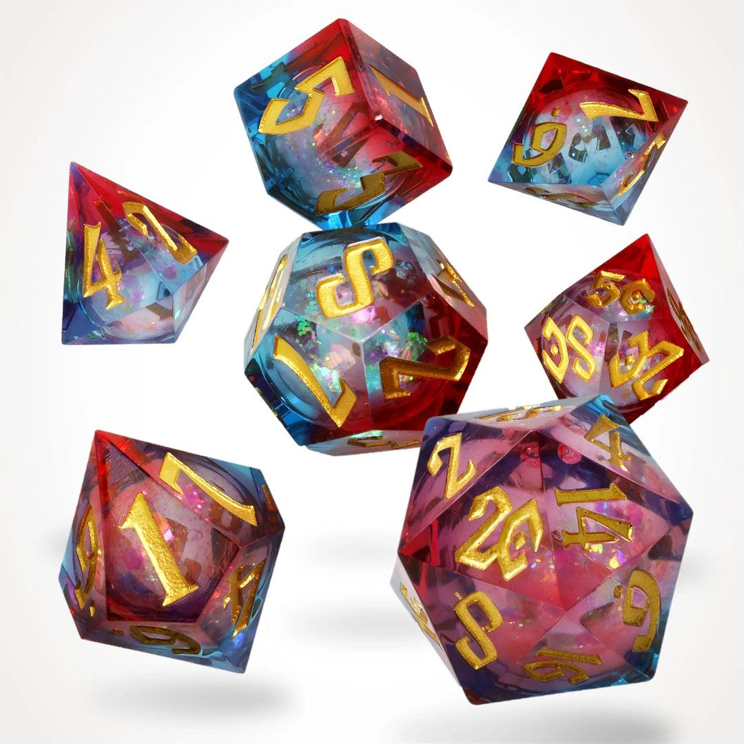 CritStones: Fire and Ice Liquid Core RPG Dice Set