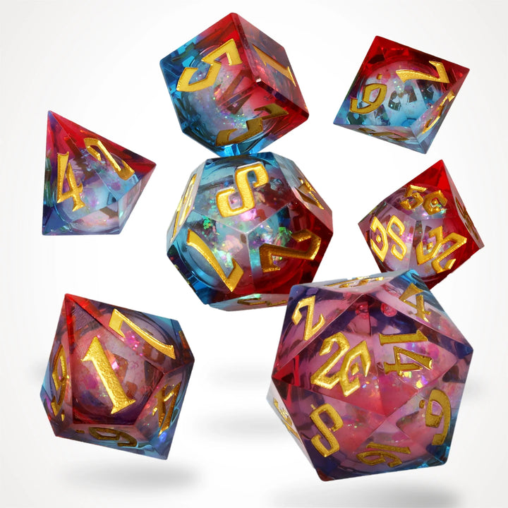 CritStones: Fire and Ice Liquid Core RPG Dice Set