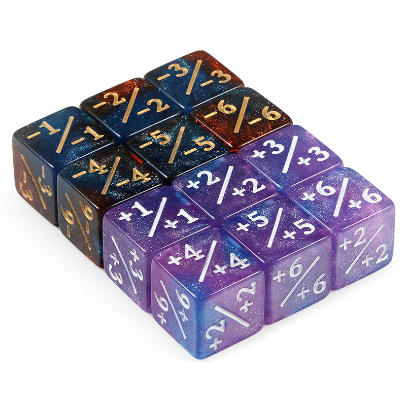 Positive/Negative Dice Counters Nebula/Twilight (12) (Dice Habit)
