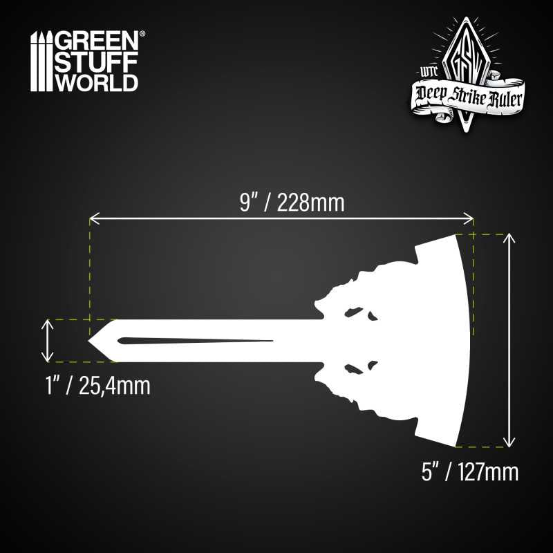 Deep Strike Ruler Template 9" - Fluor Green (Green Stuff World)