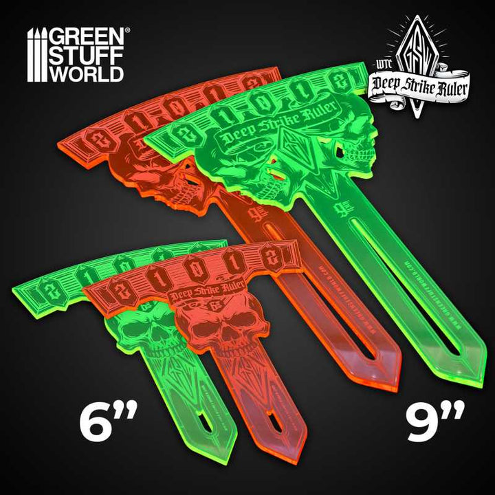 Deep Strike Ruler Template 9" - Fluor Green (Green Stuff World)