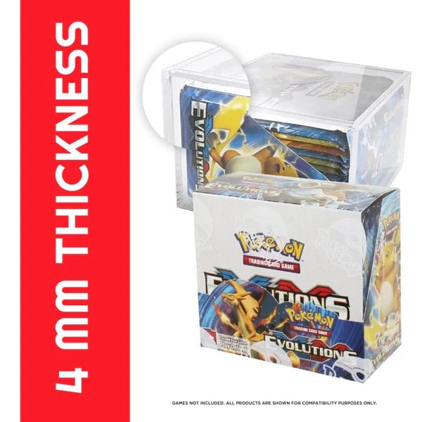 Evoretro Acrylic Display Case for Booster Boxes / Elite Trainer Boxes Ver. 1 with Sliding Lid (EVO-7573)