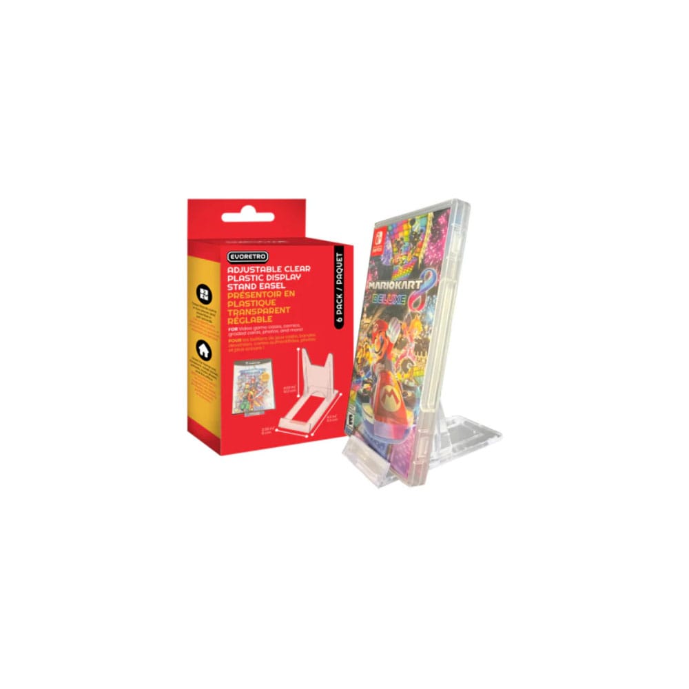 Evoretro Adjustable Easel Stand 6-Pack Compatible with Video Game Cases