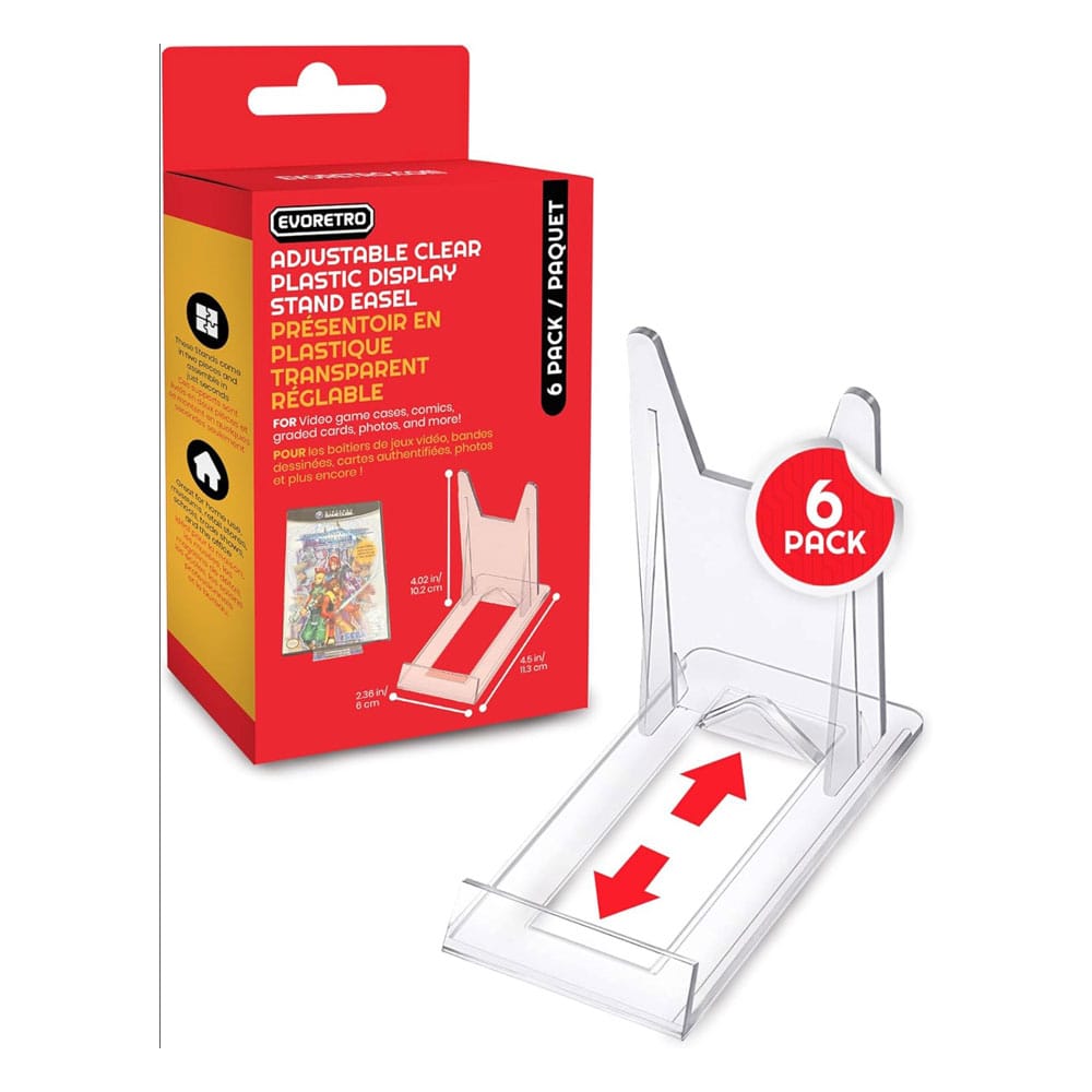 Evoretro Adjustable Easel Stand 6-Pack Compatible with Video Game Cases