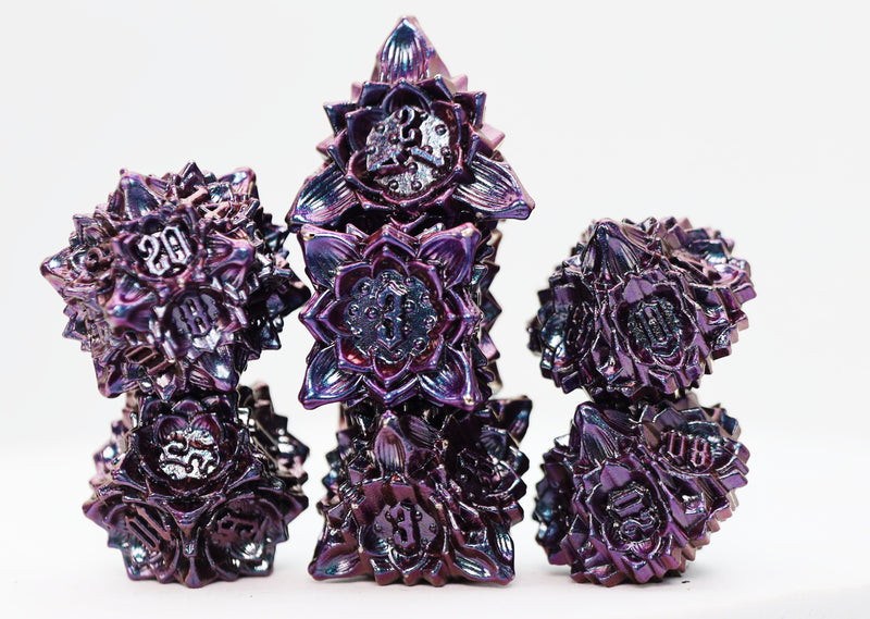 Floral Starburst: Burnt Nightshade - Metal RPG Dice Set (Foam Brain) (FBG4475)