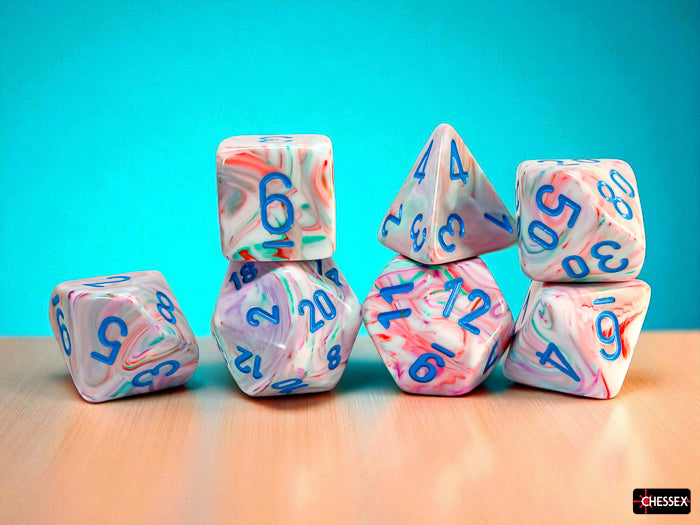 Festive Mega-hedral Pop Art/blue 7-Die Set (Chessex) (22544)