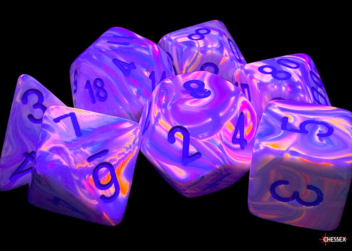 Festive Mega-hedral Pop Art/blue 7-Die Set (Chessex) (22544)